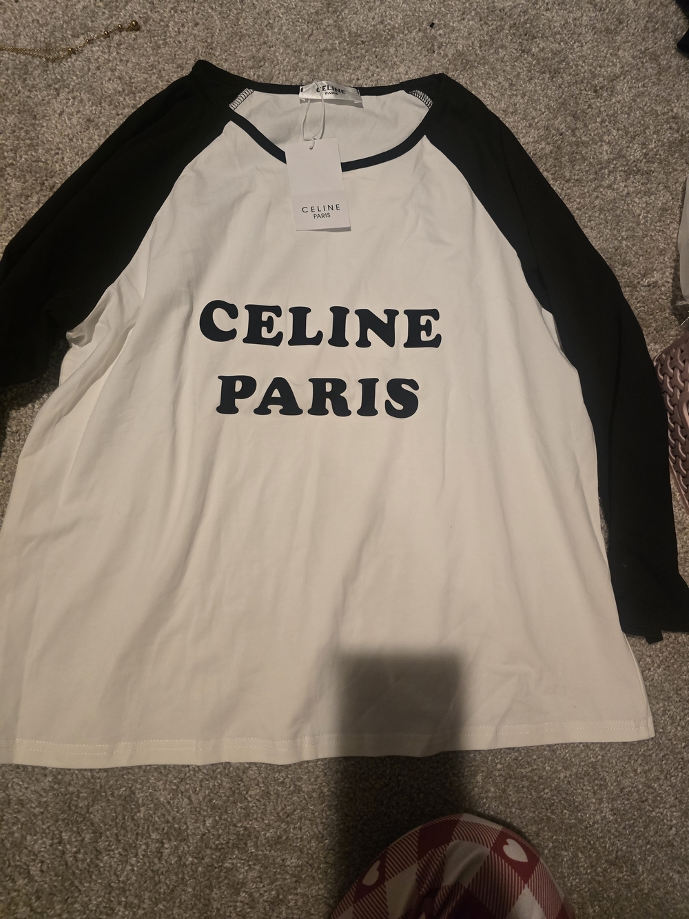 Celine Paris White & Black Logo Tee - Picture 6 of 7